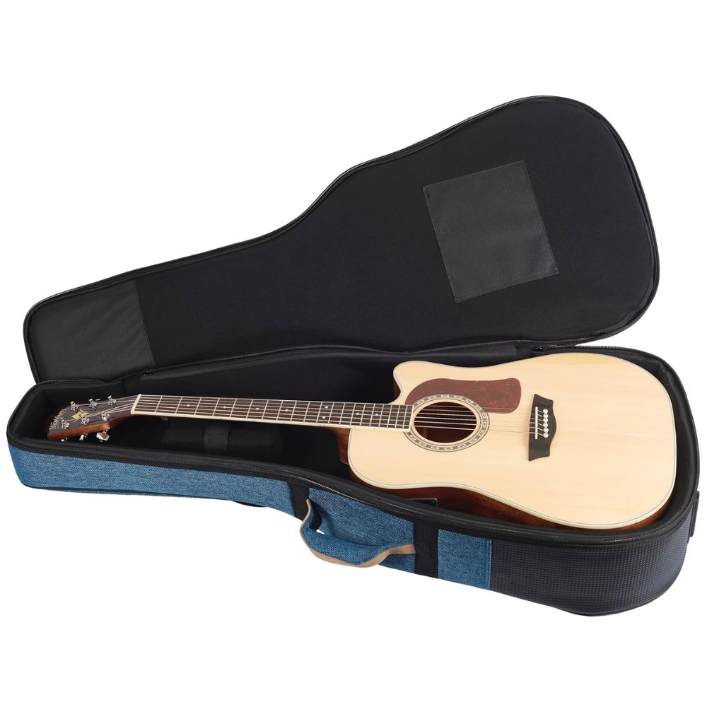 Gibz's guitar G930 Acoustic Guitar Bag Denim Style - 30 mm Padding Heavy Duty Soft Guitar Gig Bag Adjustable Straps Sky Blue