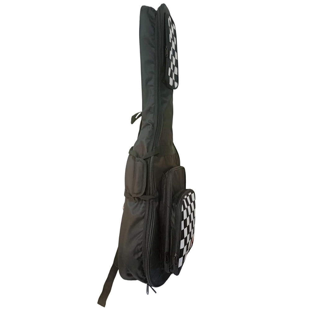 Gibz's Guitar G530 Acoustic Guitar Bag - 10 mm Padding Soft Guitar Gig Bag Adjustable Straps Black & White