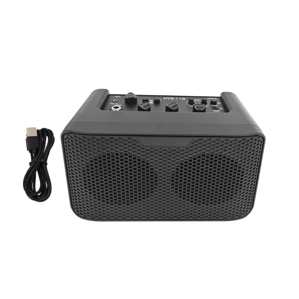 Softline Pro SP HSY-11D BK Electric Semi Acoustic Guitar Amplifier 10W Output BT Portable Amp Speaker with Delay Effect 3.5mm Earphone Jack Volume Tone Control (Black)