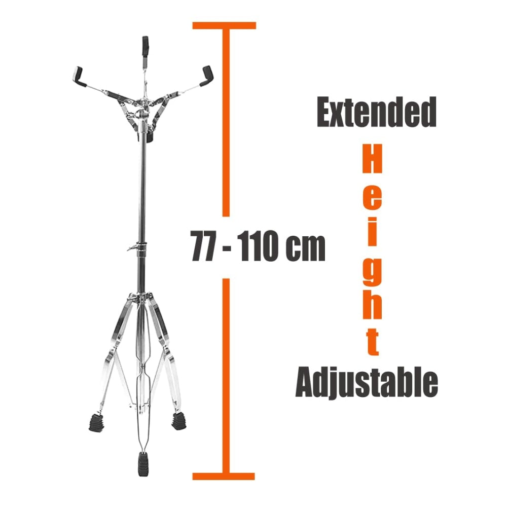Softline Pro Concert Snare Drum Stand Extended Height Double Braced Tripod Stand Adjustable Fit For 10"-14" Dia Drums Height Range 77-110cm (SP SS-LEH)