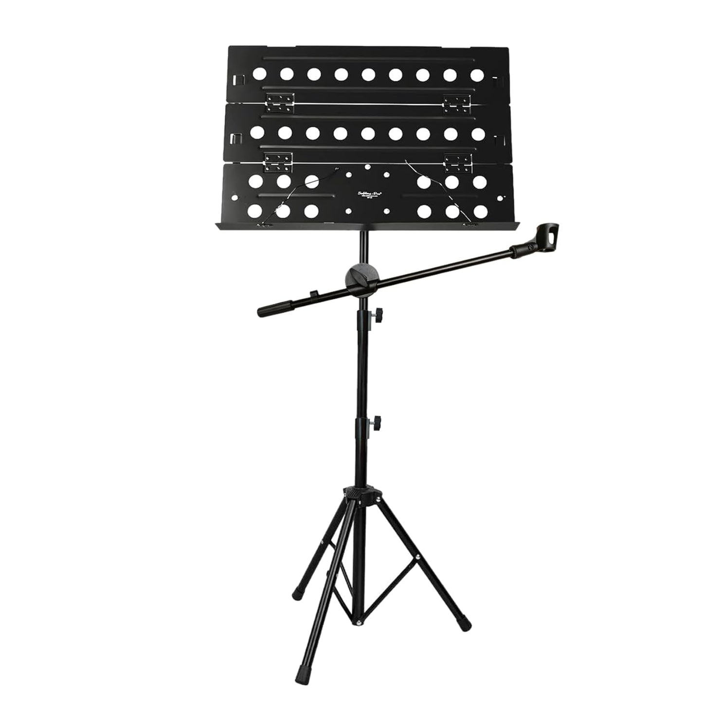 Softline Pro SP 222-Y Foldable Music Notation Sheet Stand With Microphone Boom Arm and Carry Bag - 2 Steps Height Adjustable
