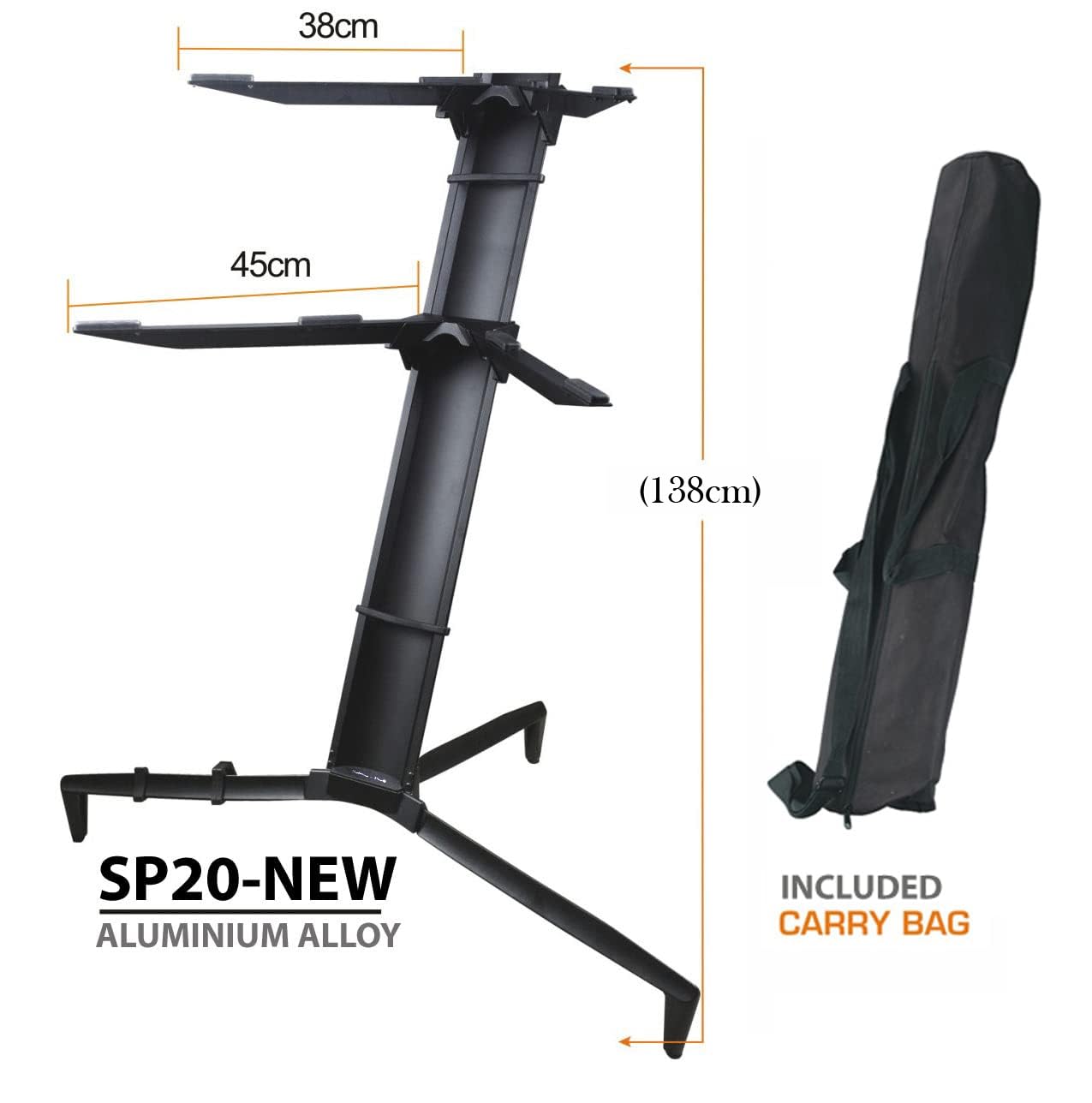 Softline-Pro SP20 Double Keyboard Stand With Carry Bag (Black)