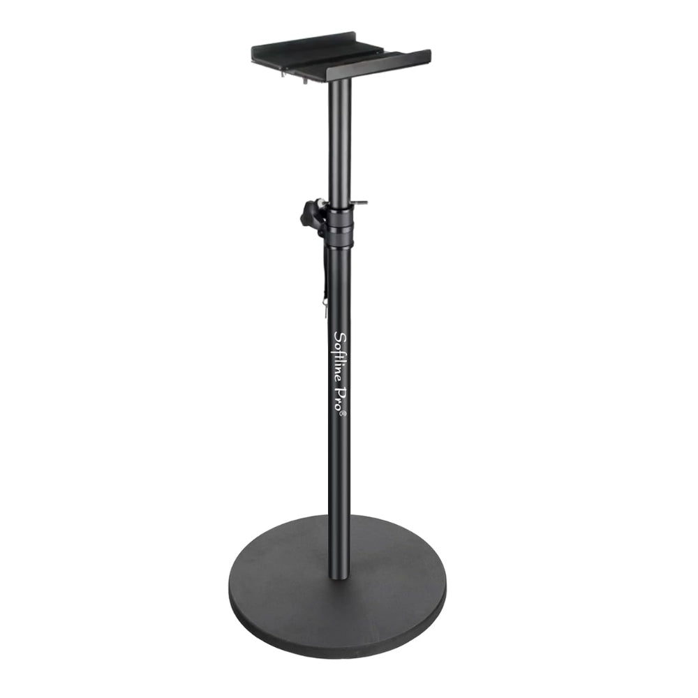 Softline Pro Heavy Duty Studio Monitor Stand Round Base with Adjustable Top Plate 15-27cm - Single (SP 904 RV)