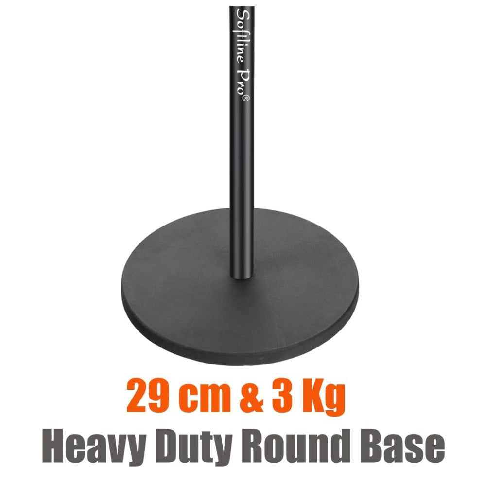Softline Pro Heavy Duty Studio Monitor Stand Round Base with Adjustable Top Plate 15-27cm - Single (SP 904 RV)