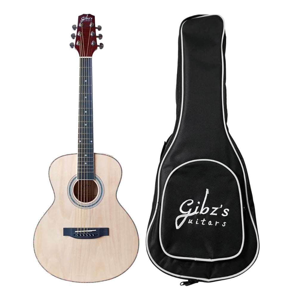 Gibz's Guitars G36 Glossy Acoustic Guitar with Padded Bag (Natural)