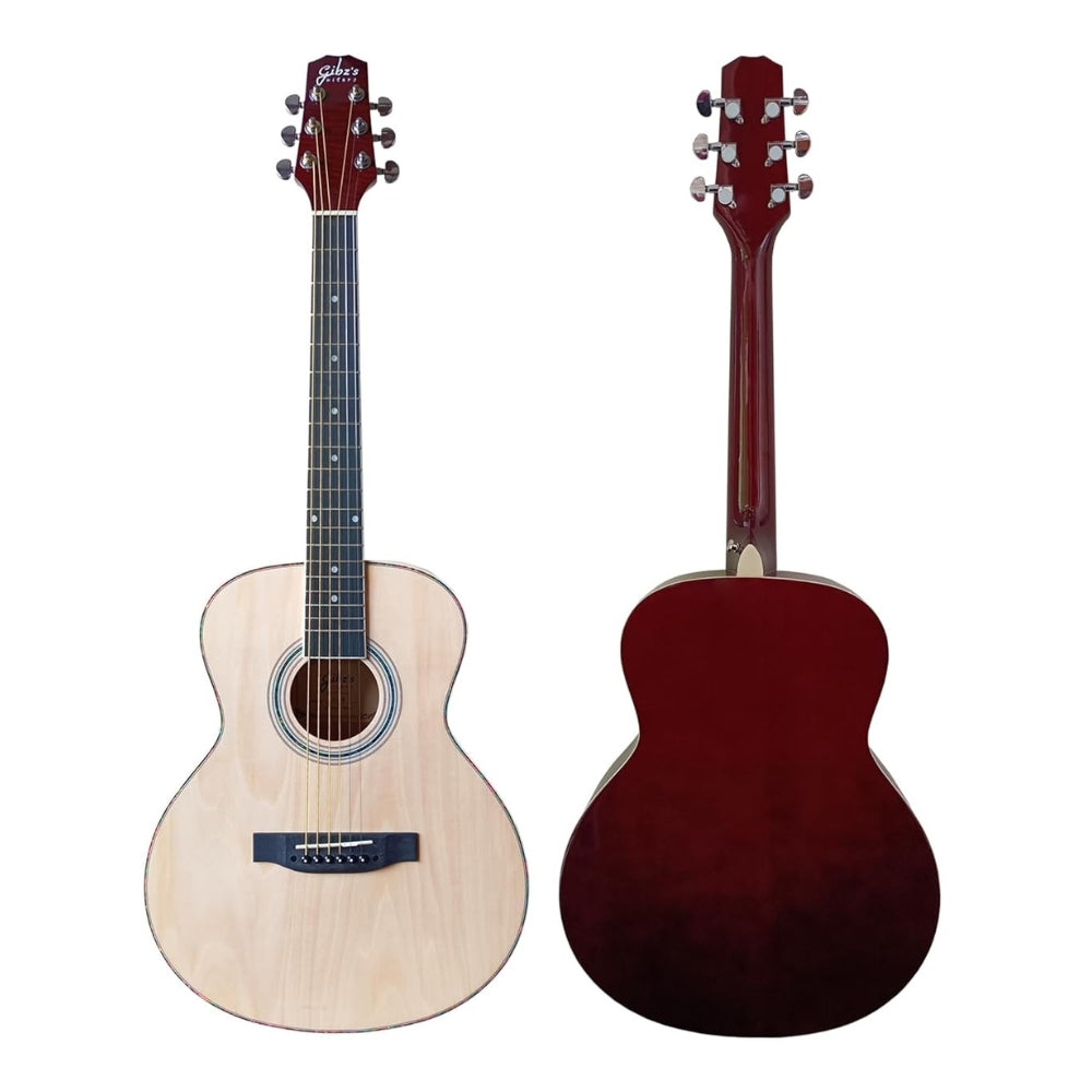 Gibz's Guitars G36 Glossy Acoustic Guitar with Padded Bag (Natural)