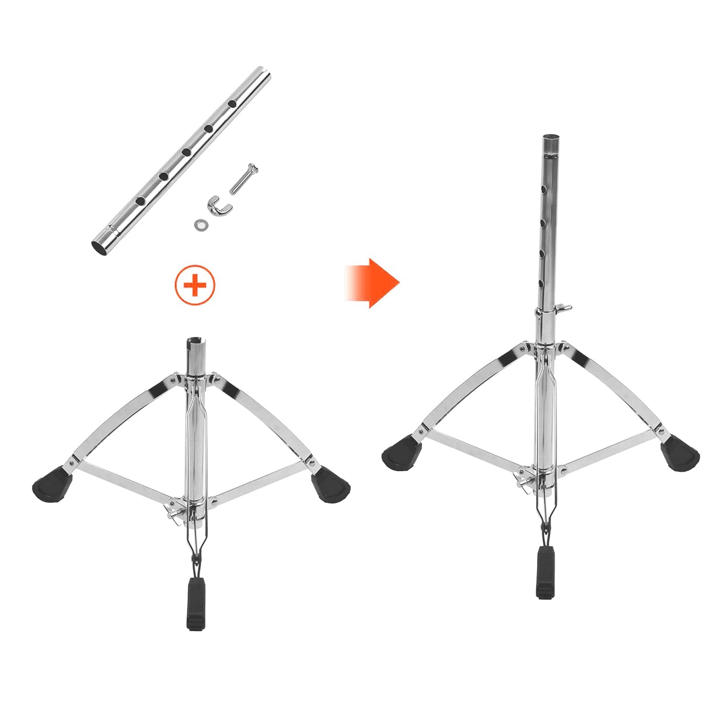 Softline Pro SP36-C Universal Drum Throne Round Padded Drum Seat Stool Double-braced Legs Anti-Slip 5 Levels Adjustable Height for Adult Drummers
