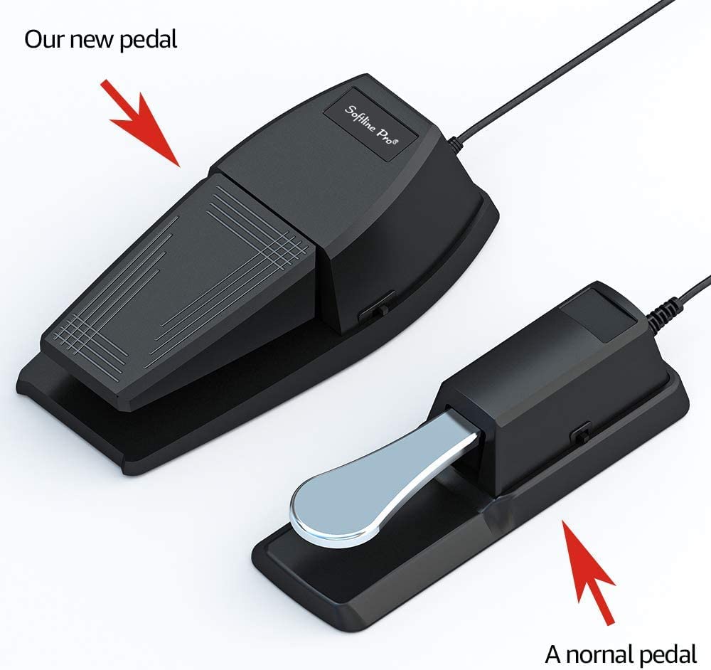 Softline Pro Universal Sustain Pedal for Keyboard, Damper Foot Switch Pedal, 1/4 Inch Jack for Yamaha Casio Roland Korg Behringer Digital Pianos, Electronic Keyboards and Midi Keyboards, SP-139