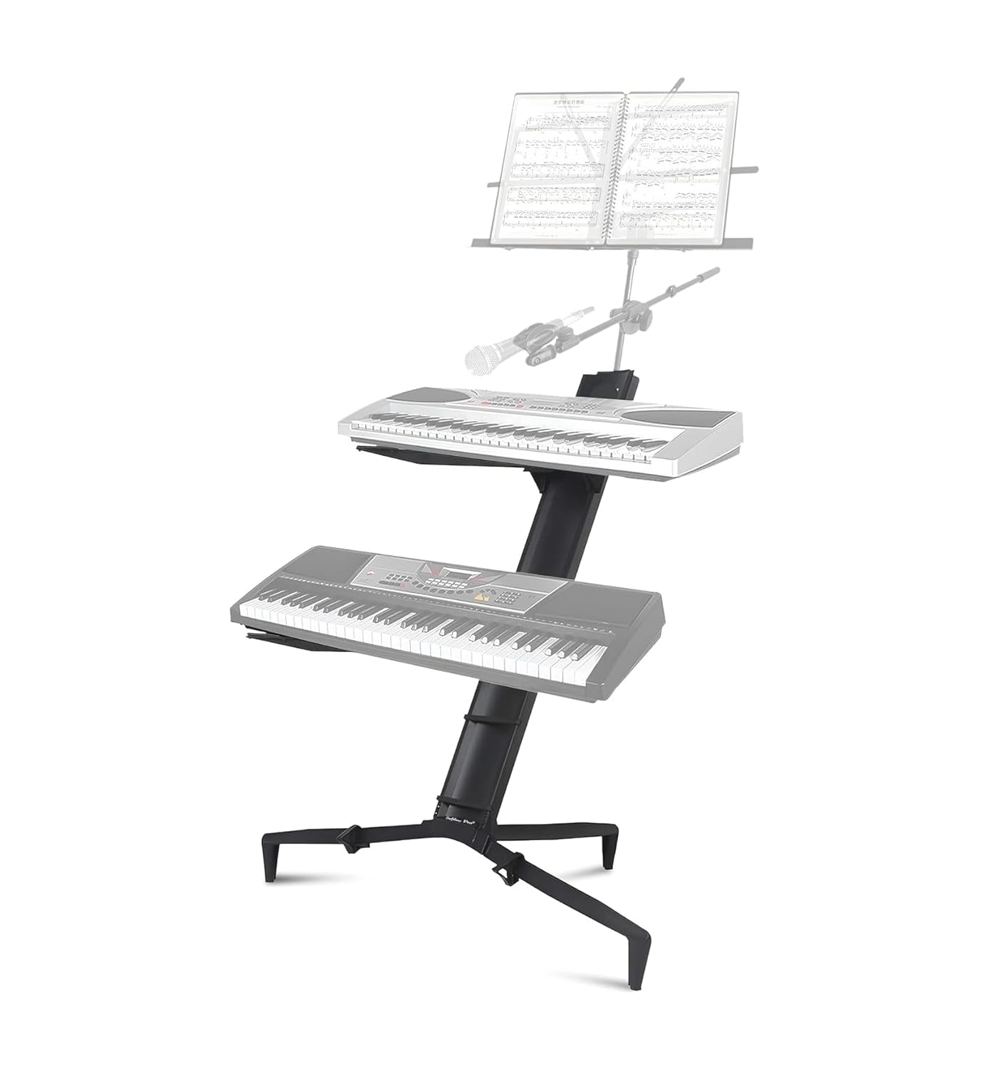 Softline-Pro SP20 Double Keyboard Stand With Carry Bag (Black)