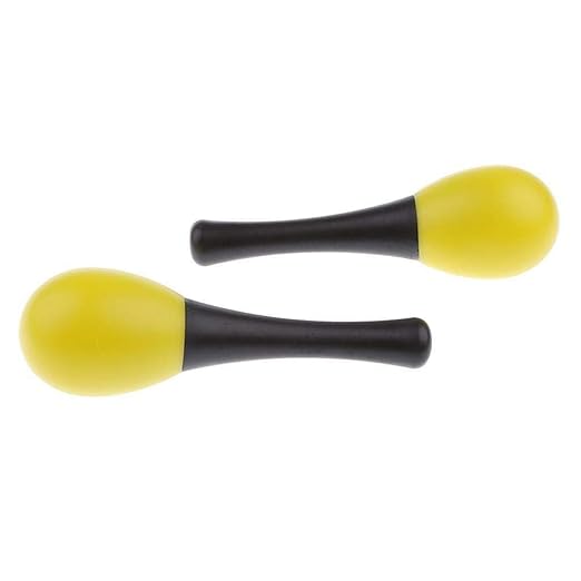 Softline Pro SP ES001-H-Yellow Hand Egg Shaker Rattle with Handle, Easy To Hold Safe Pleasant Sound Strong & Durable Maracas