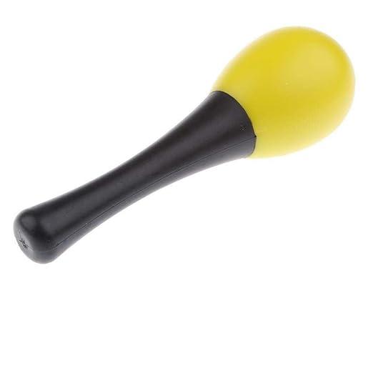Softline Pro SP ES001-H-Yellow Hand Egg Shaker Rattle with Handle, Easy To Hold Safe Pleasant Sound Strong & Durable Maracas