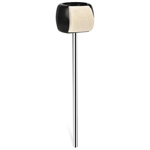 Softline Pro SP-DB-Premium Drum Beater,Bass Drum Pedal Hammer with Felt & Plastic Beater Heads and Stainless Steel Shaft, Fits Most Bass Drum Pedal (Round - BK (P))