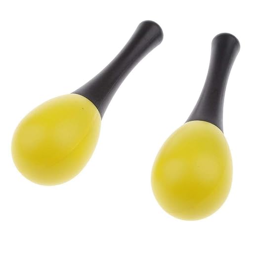 Softline Pro SP ES001-H-Yellow Hand Egg Shaker Rattle with Handle, Easy To Hold Safe Pleasant Sound Strong & Durable Maracas
