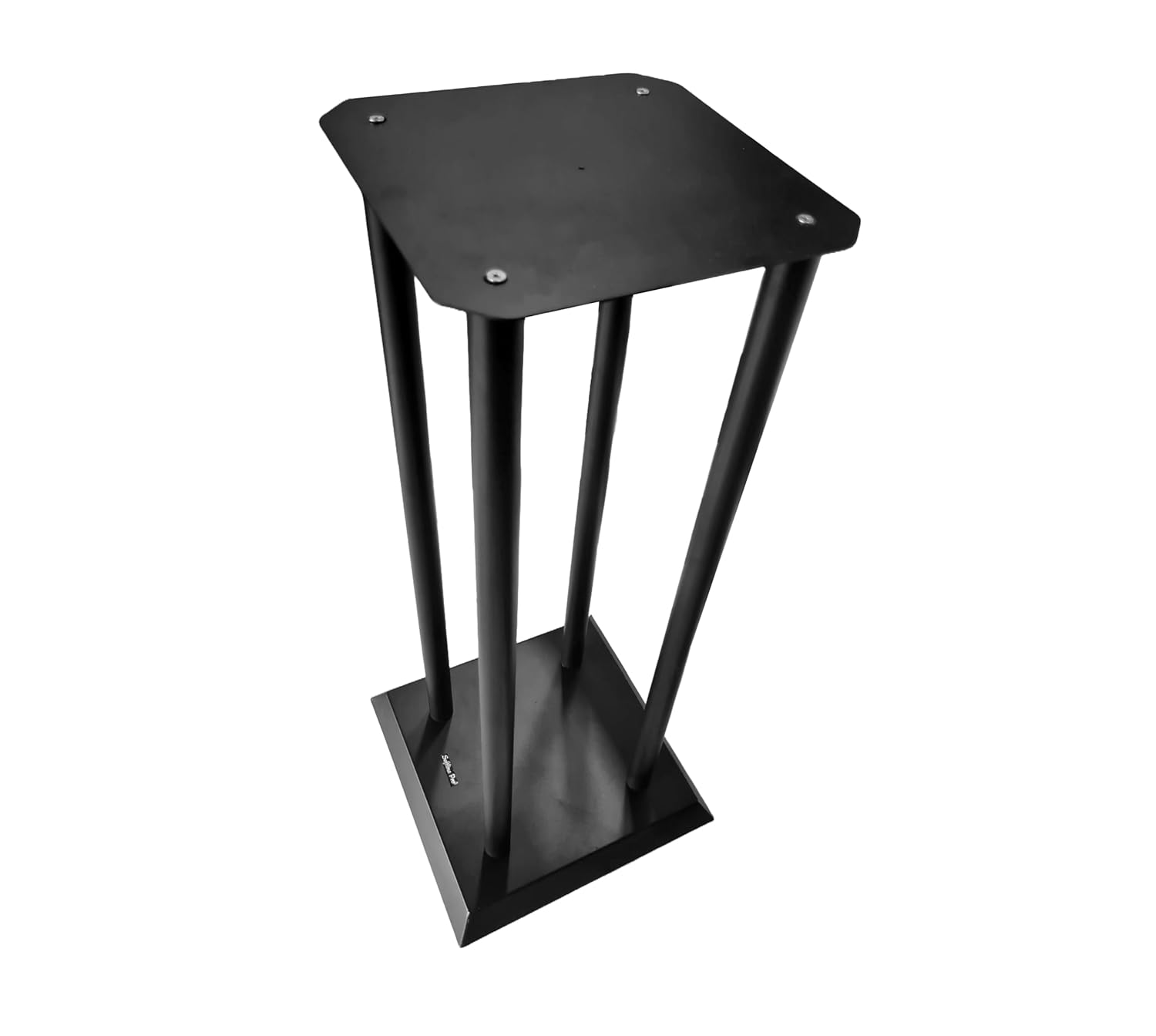 4 pole speaker stands set, 
Single Softline Pro SP 84P Studio Monitor Stand – 4-Pole Solid Square Base, Angled Side View