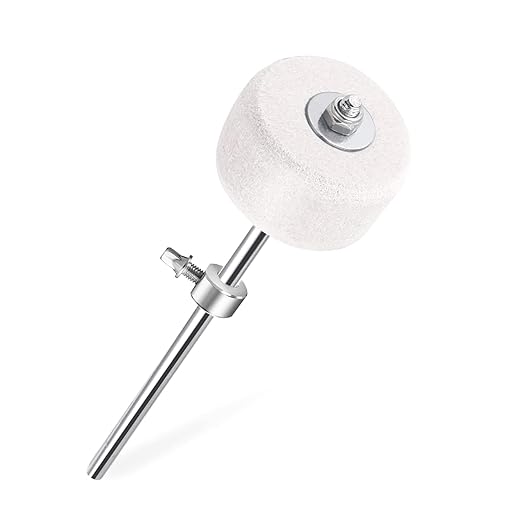 Softline Pro SP DB-WH White Felt Bass Drum Beater Drum Pedal Beater Kick Drum Foot Pedal Beater for Drum Percussion Instrument Accessory Large Felt Beater (White)