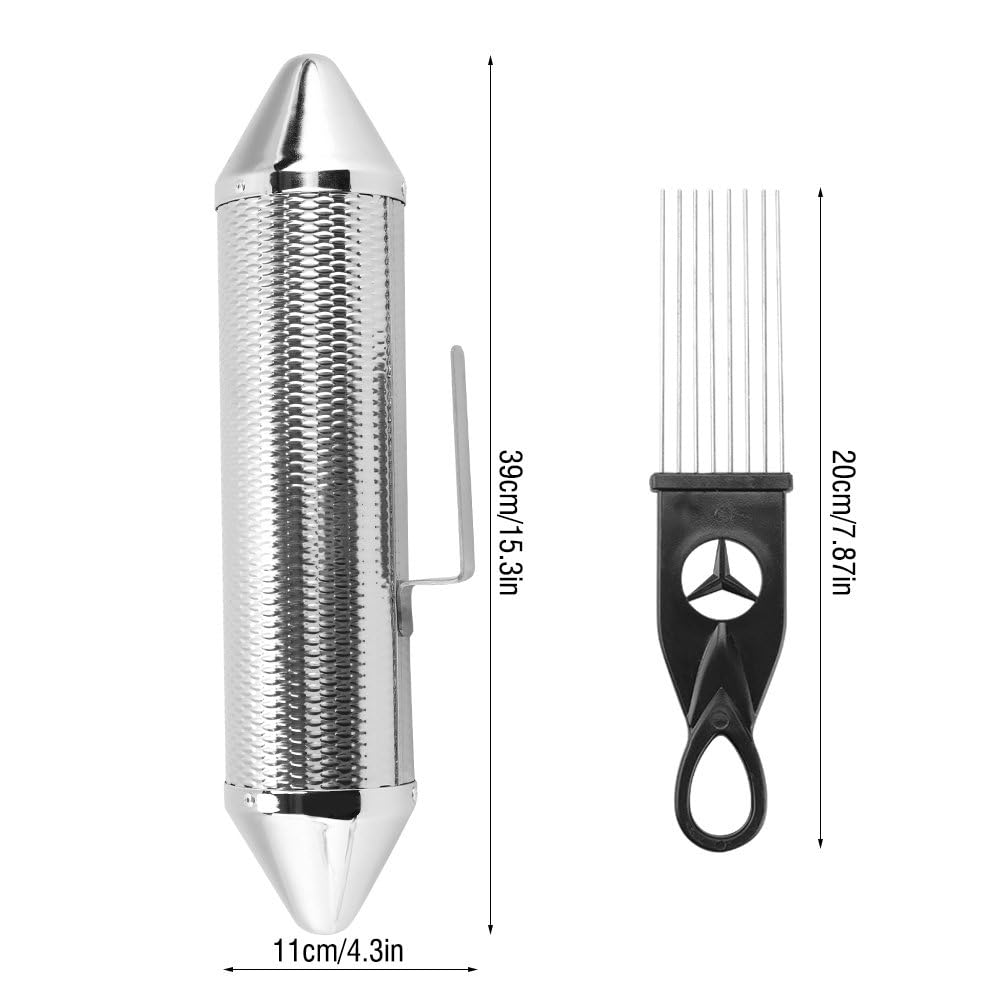 Softline Pro Guiro Instrument, 3.5x15" Professional Stainless Steel Guiro Percussion Instrument with Scraper (SP GUR 3.5X15)
