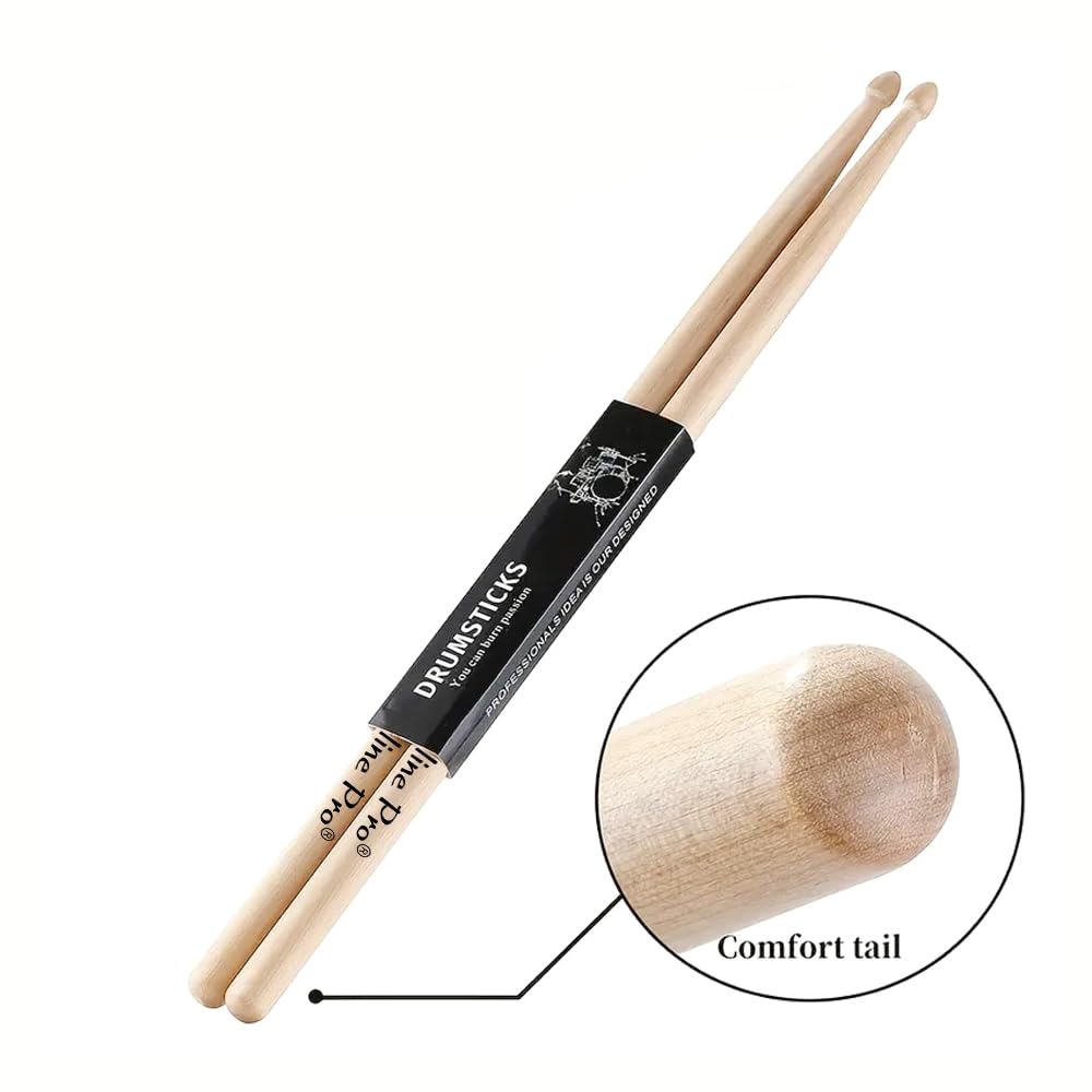 Softline Pro Maple Wood Drumstick for Percussion Instrument, Comfortable Wooden Stick, 15.98inch Drumstick (SP DS 5A)