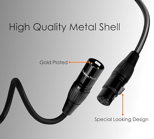 Softline Pro XLR Cable for Mic, 3 Pin Male to Female 10 Ft / 3 Meter Microphone Cable, Waterproof, Flexible (SPFM300)