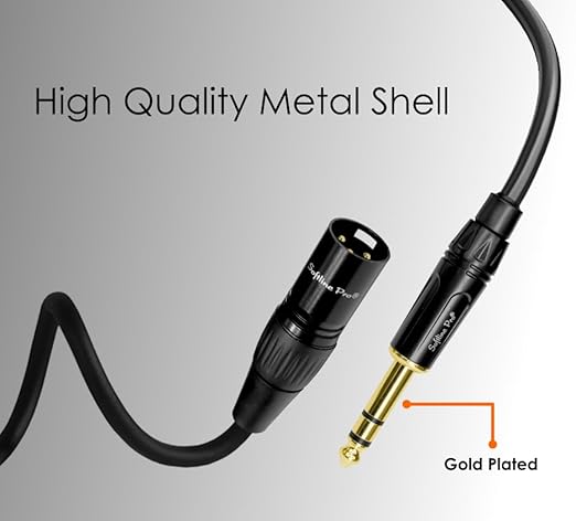 Softline Pro TRS Microphone Cable, Stereo 6.35MM Jack to XLR Male 10 Ft / 3 Meter Cable for Amplifier, Speakers, Microphone, Sound Console, Mixer, Electric Organ, SPSM300