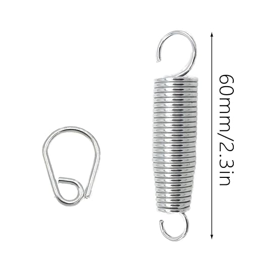 Softline Pro Metal Bass Drum Pedal Spring with Hook, Standard Replacement Kick Pedal Springs, Bass Drum Beater Spring, Percussion Instrument Hardware Parts (SP-DSH-2PCS - Hook + Spring)