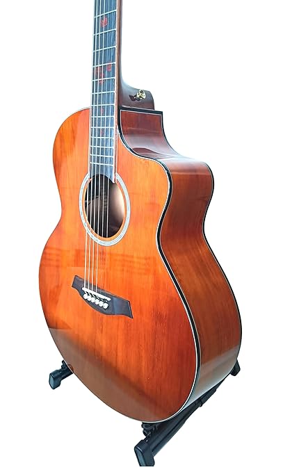 Gibz's Guitars TG 41 EQ Pro Series Jumbo Semi Acoustic Guitar with Fishman Pick Up (Antique Gold - EQ Jumbo)