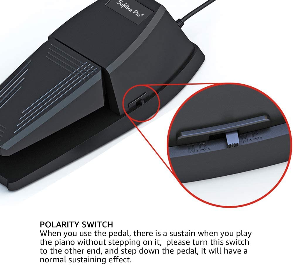 Softline Pro Universal Sustain Pedal for Keyboard, Damper Foot Switch Pedal, 1/4 Inch Jack for Yamaha Casio Roland Korg Behringer Digital Pianos, Electronic Keyboards and Midi Keyboards, SP-139