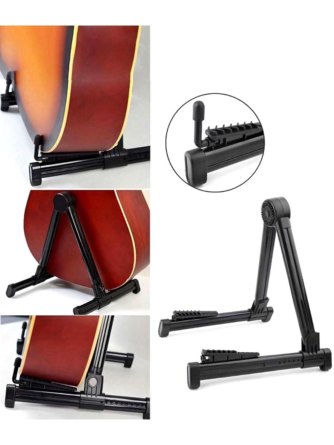Softline Pro SP 23-ABS Folding A Frame Guitar Stand, Universal Portable Floor Guitar Stand for Acoustic and Electric Guitar, Adjustable for Bass Banjo Ukulele Violin Stand Single