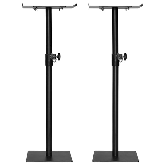 Softline Pro SP 802 HV Heavy Duty Studio Monitor Stand, Wide Variable Top Plate, Square Base (Set of 2)