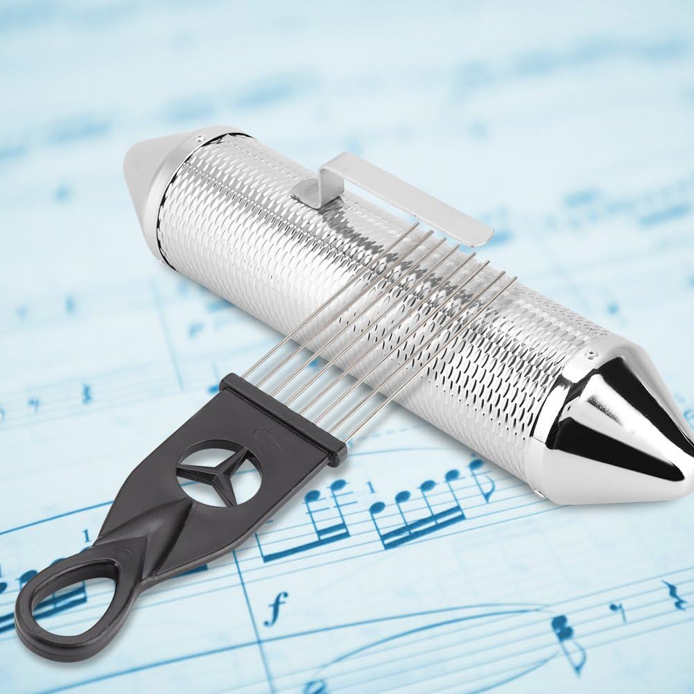 Softline Pro Guiro Instrument, 3.5x15" Professional Stainless Steel Guiro Percussion Instrument with Scraper (SP GUR 3.5X15)