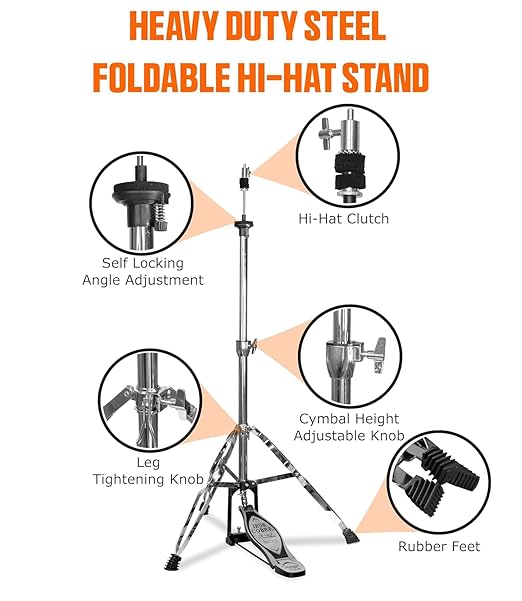 Softline Pro SP HH IC Heavy Duty Double-Braced Hi-Hat Stand with Longboard Swiveling Footplate, Adjustable Precision Spring Dial - Iron Cobra