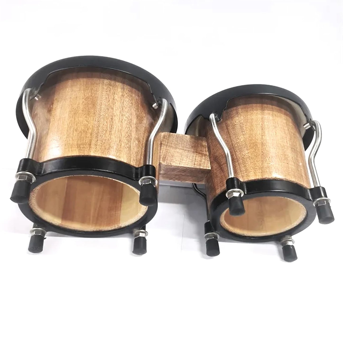 Softline Pro Bongo Drum Set with Tuning Wrench Professional Wooden Percussion Instrument for Beginner Adults Kids (Natural Skin) (Tobacco)