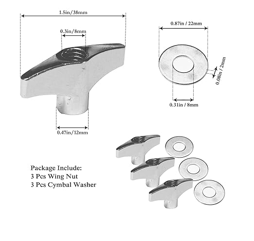 Softline Pro SP CA-KIT 23 Pieces Cymbal Replacement Accessories Cymbal Felts Hi-Hat Clutch Felt Hi Hat Cup Felt Cymbal Sleeves with Base Wing Nuts Cymbal Washer and Drum Keys for Drum Set