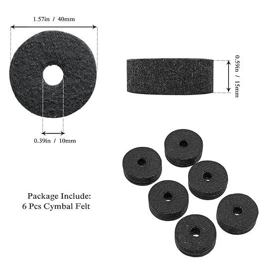 Softline Pro 23 Pieces Cymbal Replacement Accessories Cymbal Felts Hi-Hat Clutch Felt Hi Hat Cup Felt Cymbal Sleeves with Base Wing Nuts Cymbal Washer and Drum Keys for Drum Set (SP CA-KIT)