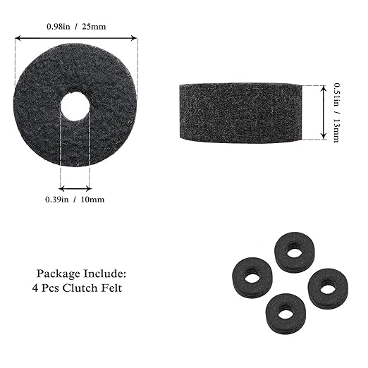 Softline Pro SP CA-KIT 23 Pieces Cymbal Replacement Accessories Cymbal Felts Hi-Hat Clutch Felt Hi Hat Cup Felt Cymbal Sleeves with Base Wing Nuts Cymbal Washer and Drum Keys for Drum Set