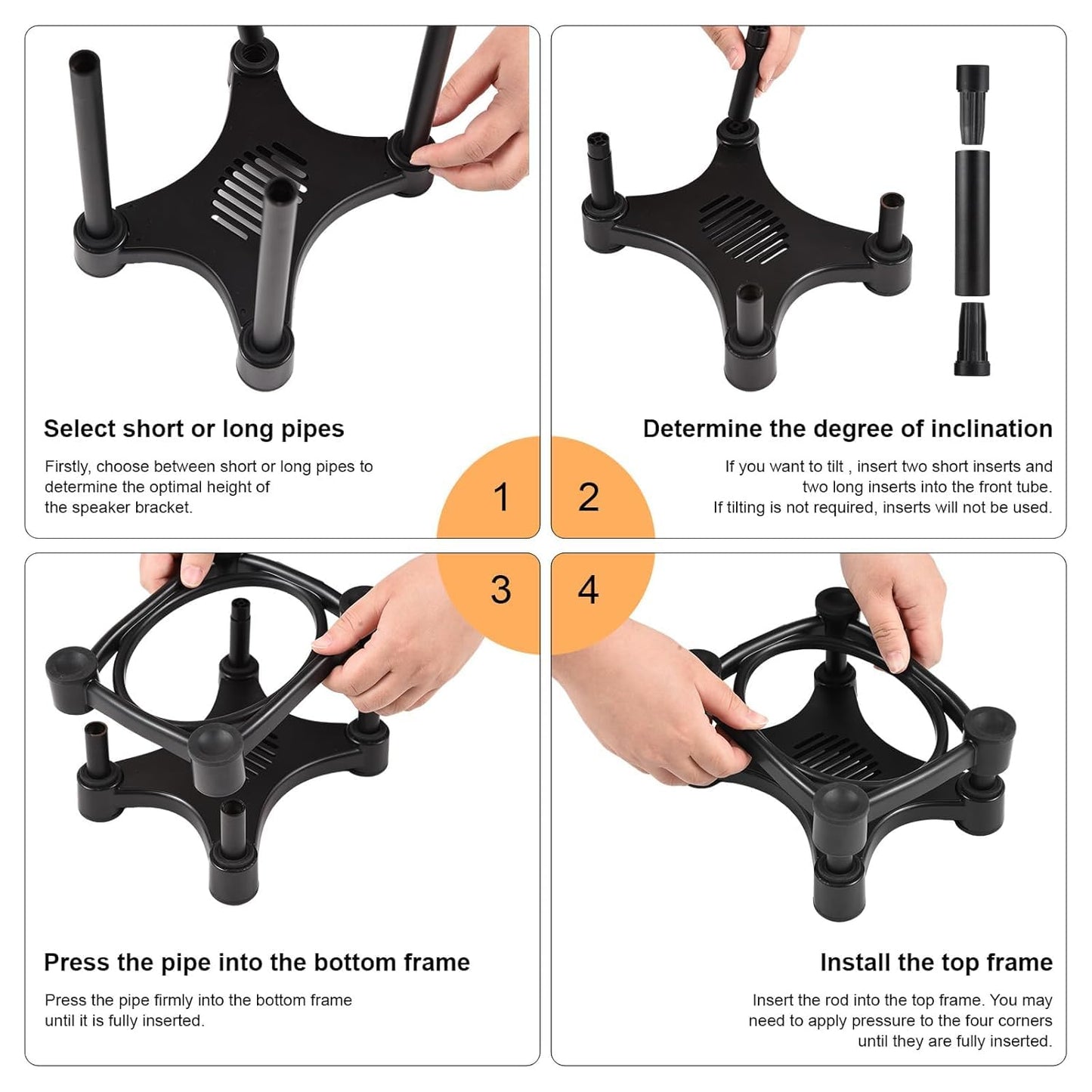 Softline Pro SP-ISO108 Isolation Studio Monitor Stand Height & Tilt Adjustable Black - Pack of 2 Pcs