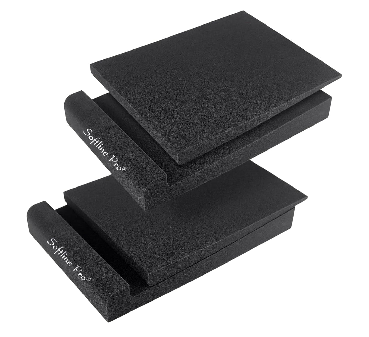 Softline Pro Acoustic Isolation Pads for Studio Monitor Speaker High-Density Acoustic Foam for 3"–5" Inch Speakers Vibrations & Improves Sound Clarity Supports up to 10Kg (SP46) - Pair