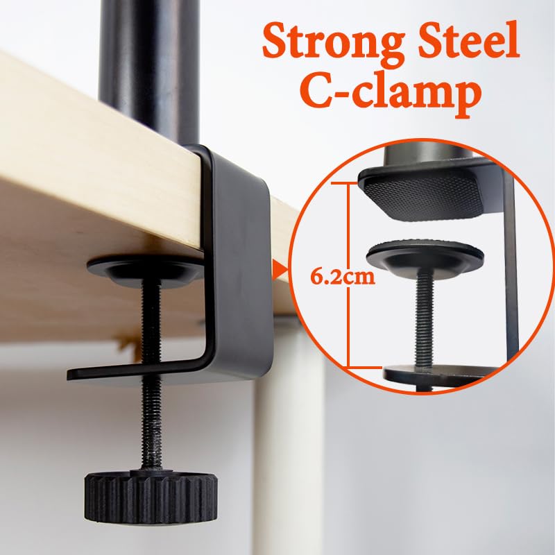 Angle-adjustable studio monitor stand for professional use,
Heavy-duty clamp speaker stand