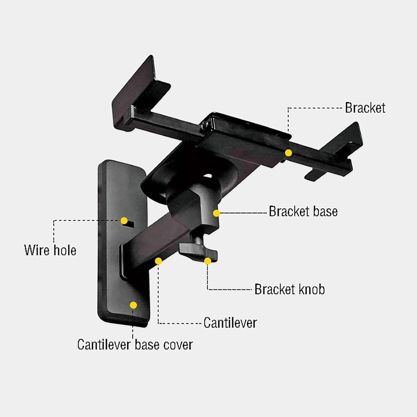 Bookshelf speaker wall mount, 
Softline Pro SP WB010 Wall Mount Bracket Installation Diagram – Adjustable Tilt and Swivel Instructions