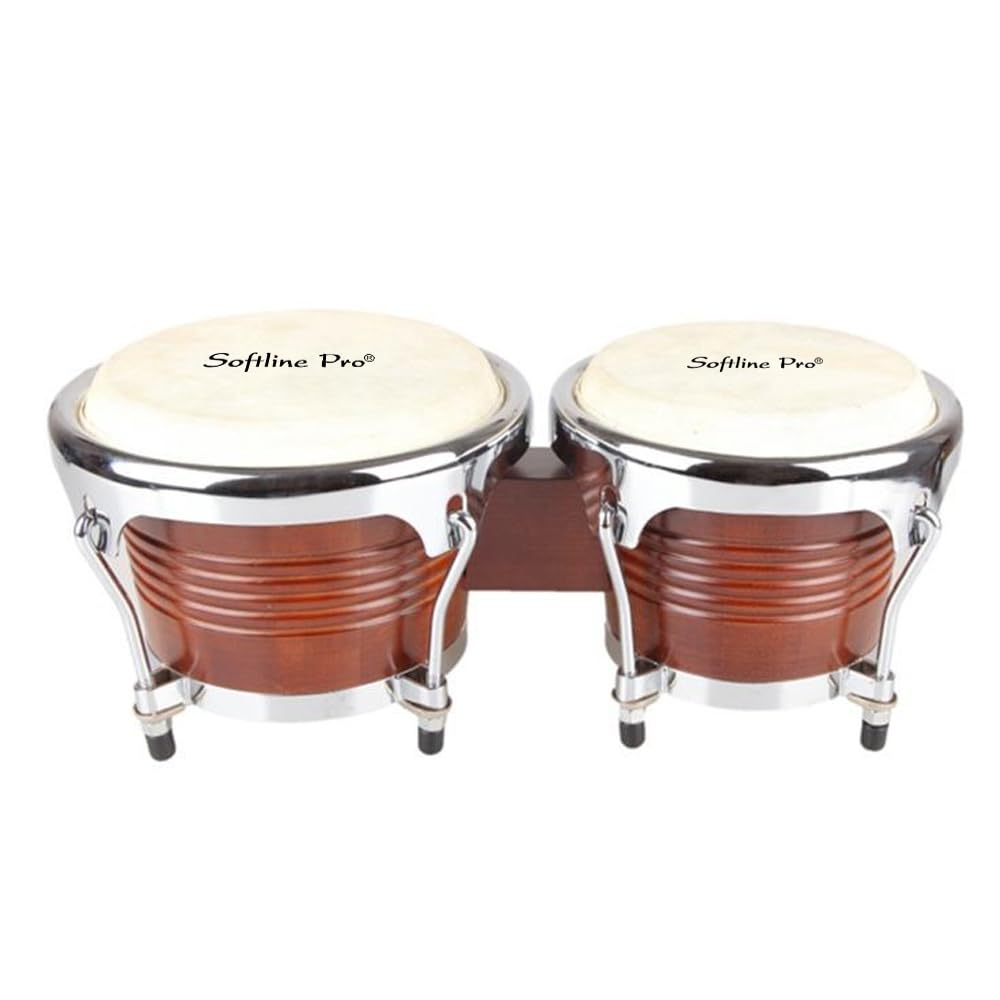 Softline Pro bongo drums with included black carry bag
