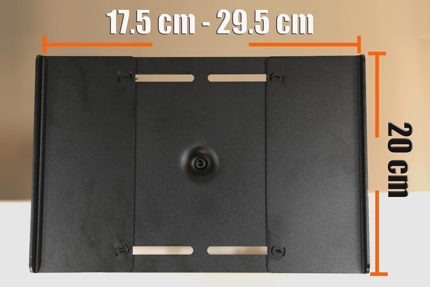 Close-up of tripod base for extra stability, 
Heavy-duty studio stand for monitors