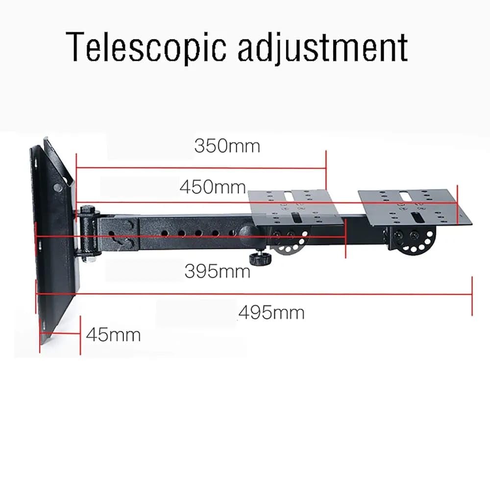 Heavy-duty steel build and installation bracket plate view, 
Speaker wall mount with tilt & angle adjustment