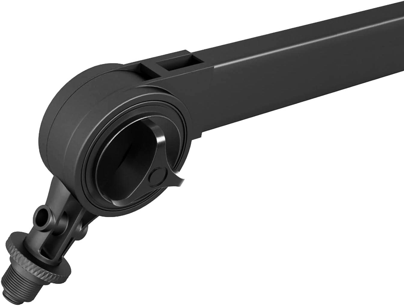 Mic stand installation steps for Softline Pro RJ111 featuring threaded mounting adapters and clamp types for versatile desk setups.