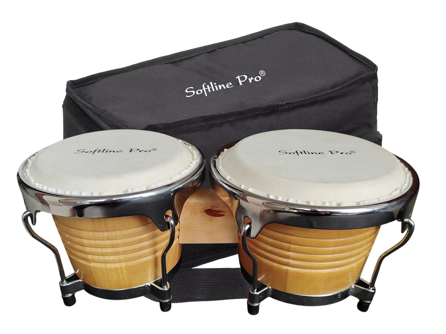 Softline Pro wooden bongo drums with carrying bag
Professional Softline Pro bongo drum set for musicians
