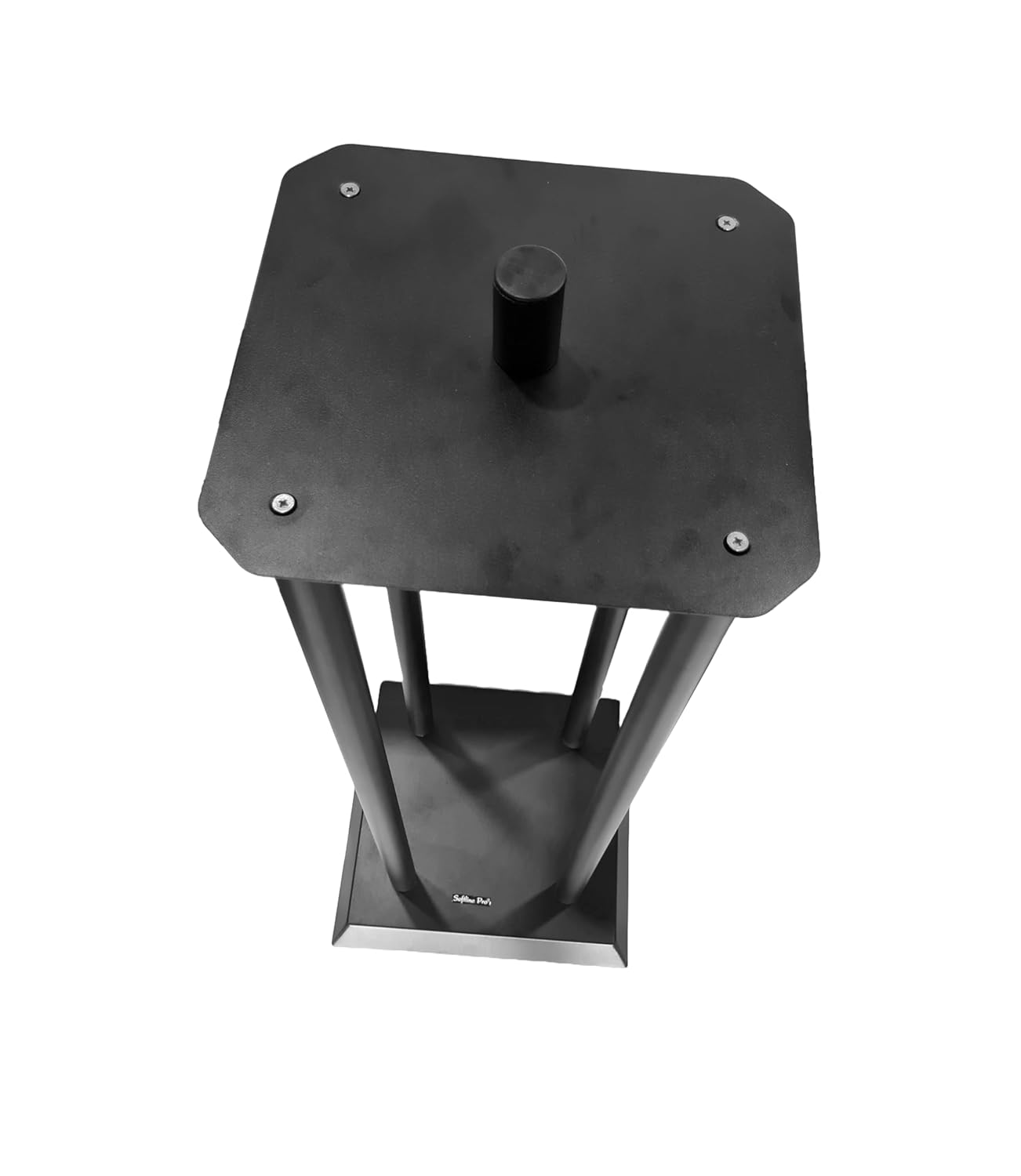 Professional monitor stand pair, 
Top Plate and Pipe Connection of SP 84P Monitor Stand – Reinforced Metal Structure Close-Up