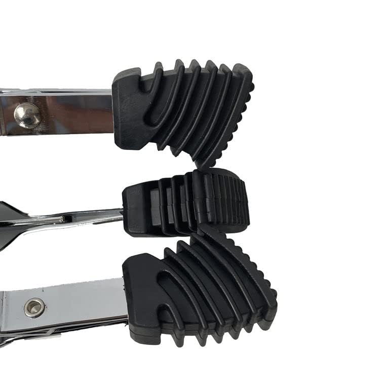 Black rubber foot protectors on a white background