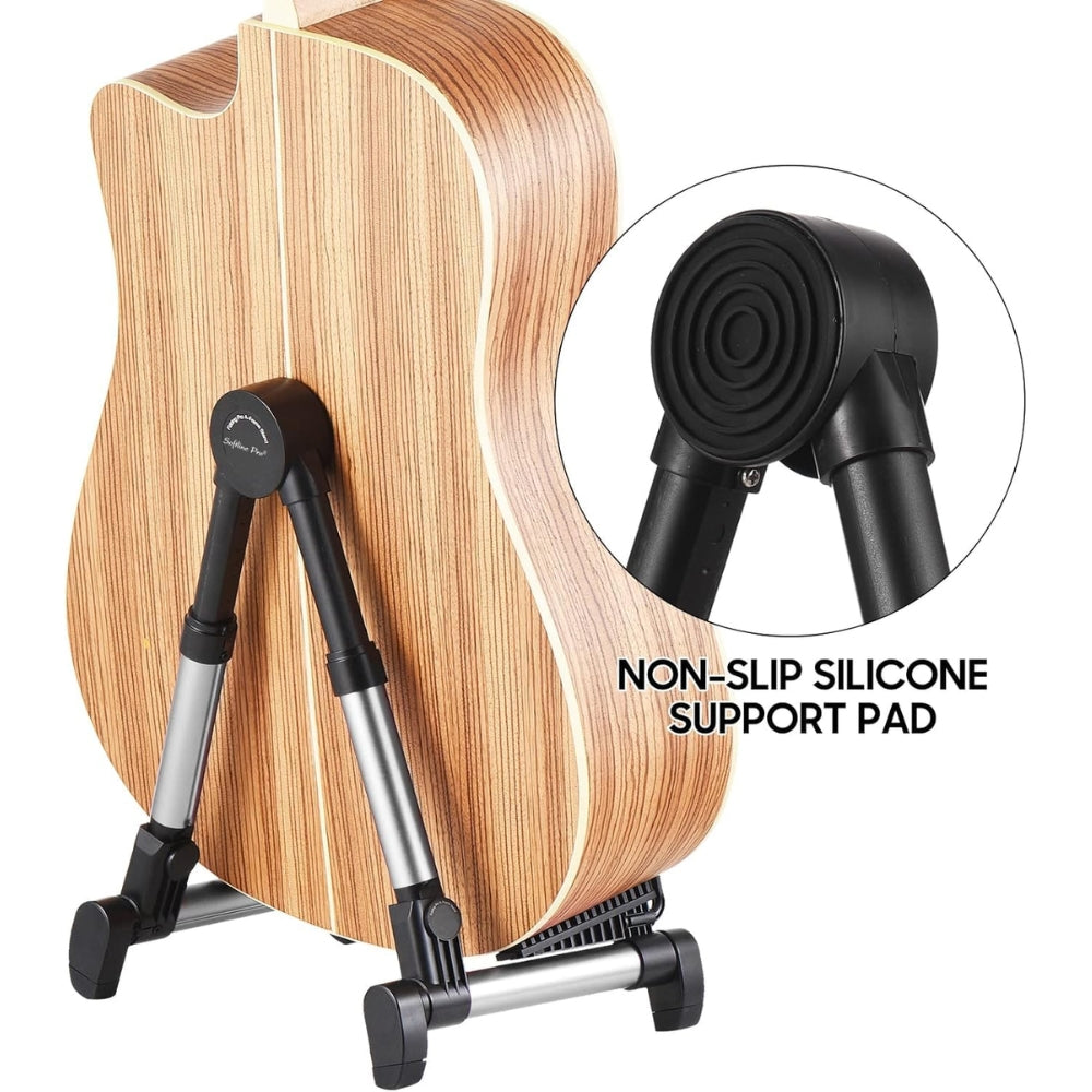 Thick silicone rubber backrest pad of SP24-A stand protecting an instrument body
