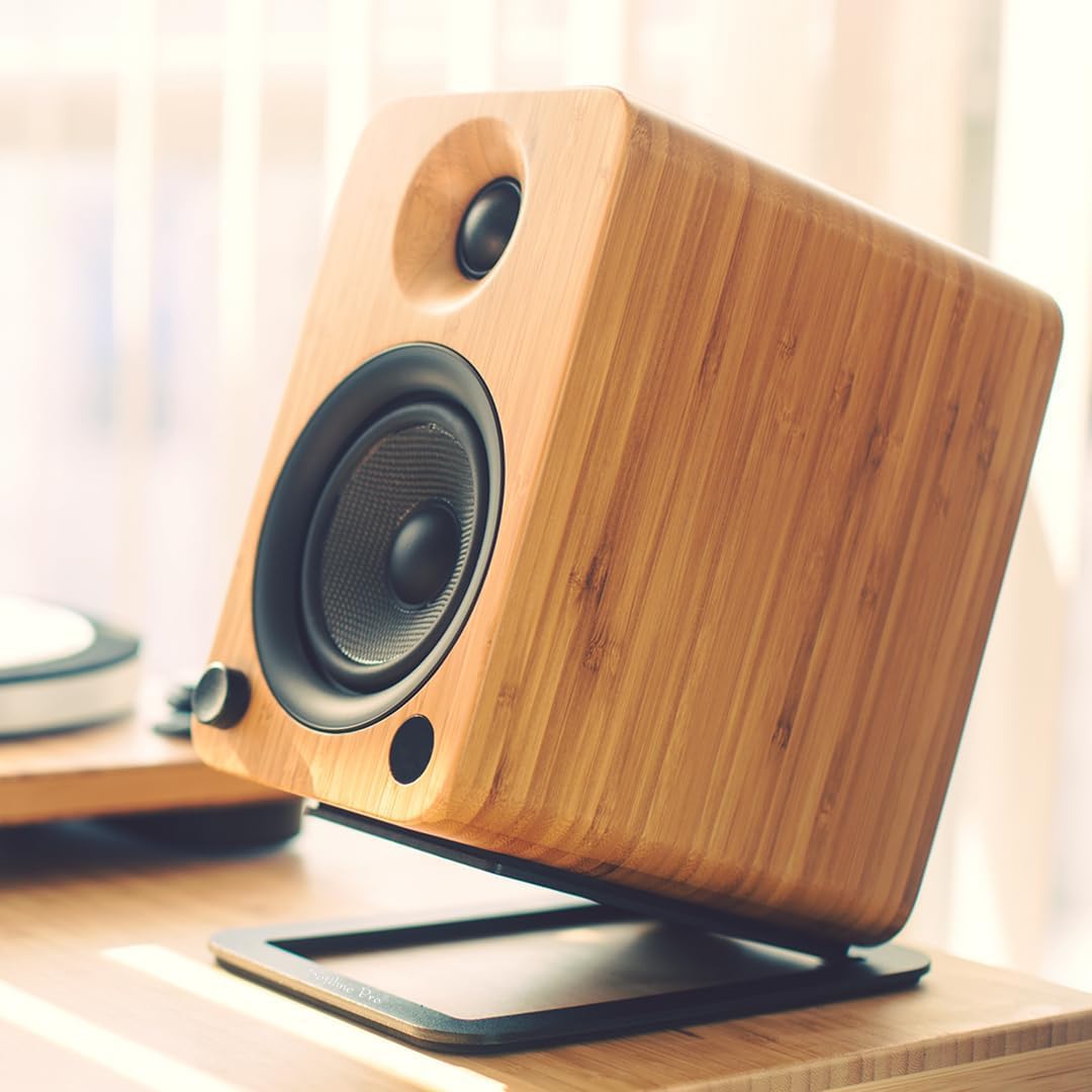 Small studio monitor on Softline Pro DMS1 damping foam stand,
Studio monitor desktop stands India
