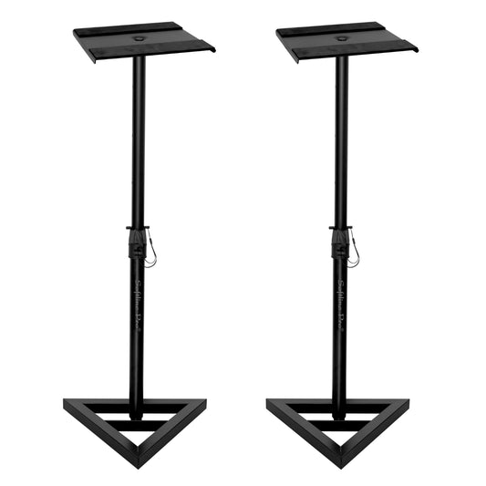Softline Pro SP08 heavy-duty monitor stands – front view (set of 2),  
Monitor stand pair for home studio