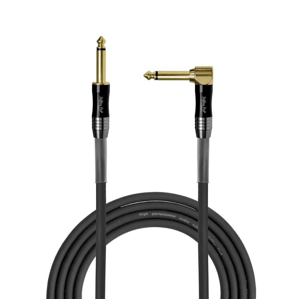 Softline Pro Guitar Cable 10 ft (3 Meter) 6.35mm Right Angle to Straight Instrument Cable, Cord for Electric Guitar (SP RAST 300)