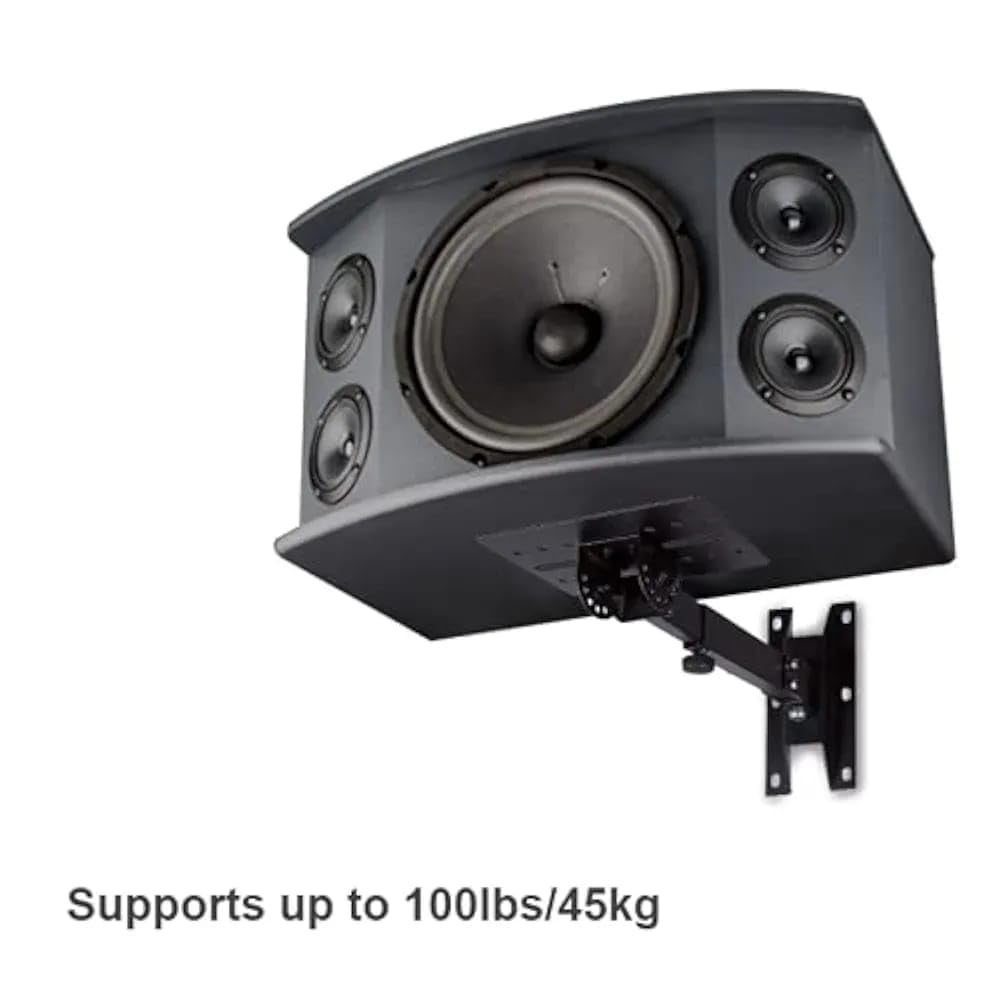 Softline Pro SP WB588 wall speaker stand, 
Pair of surround speakers mounted using SP WB588